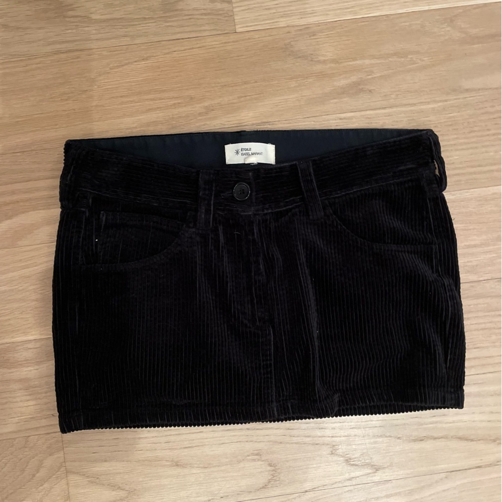 Isabel Marant Etoile Black Corduroy Mini Skirt